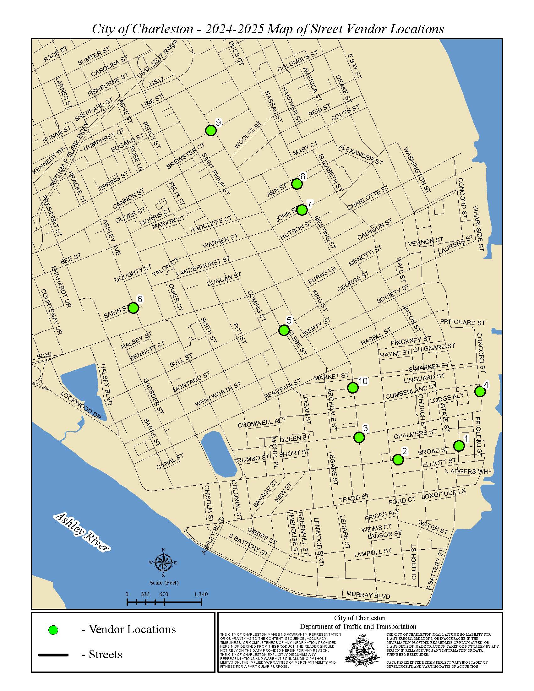 Map of Street Vendor Locations